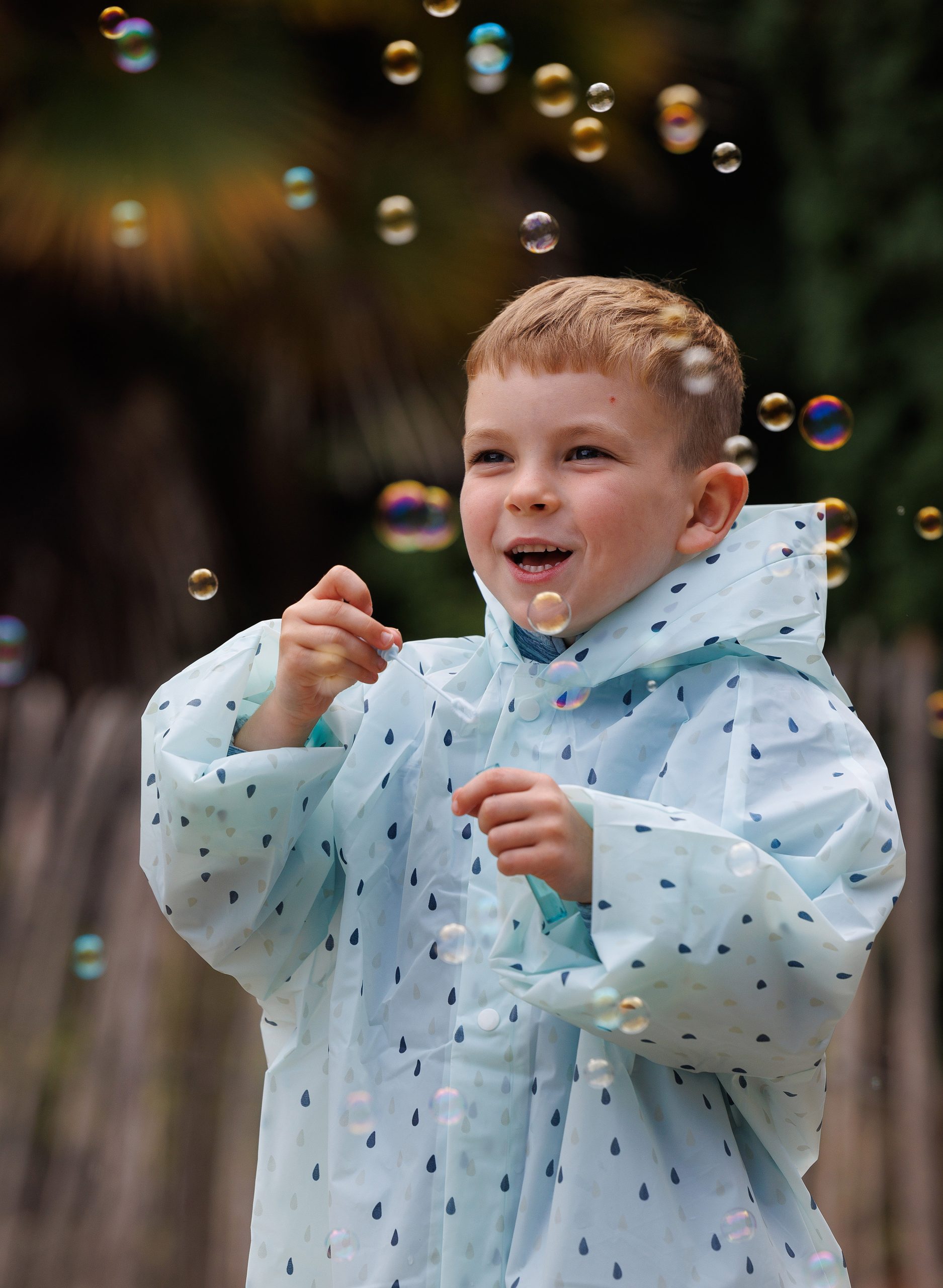 Jordi Lacey Leonard, aged 5, blowing bubbles